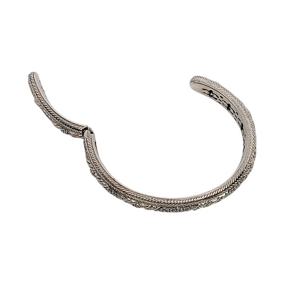 Judith Ripka Sterling Silver CZ Diamonique Hinged Cuff Bracelet #12156 - Picture 6 of 10